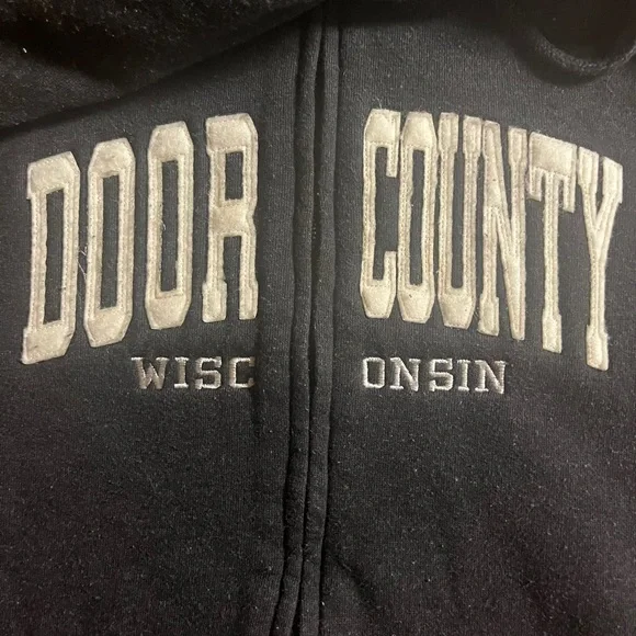Exist Door County, WI fleece lined full zip sweatshirt size‎ large - dark gray - Picture 3 of 6